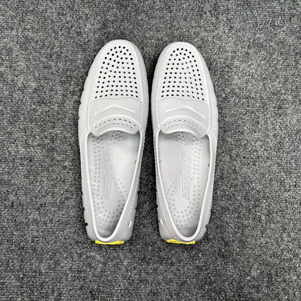 Floaters Country Club 4.0 Driving Loafers Men's Size‎ 10 Grey Yellow Waterproof